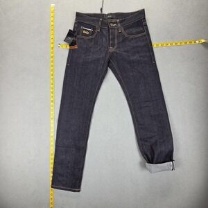 NWT Raw Selvedge Jeans Mens 29 Indigo Blue Lightweight Slim Straight Button